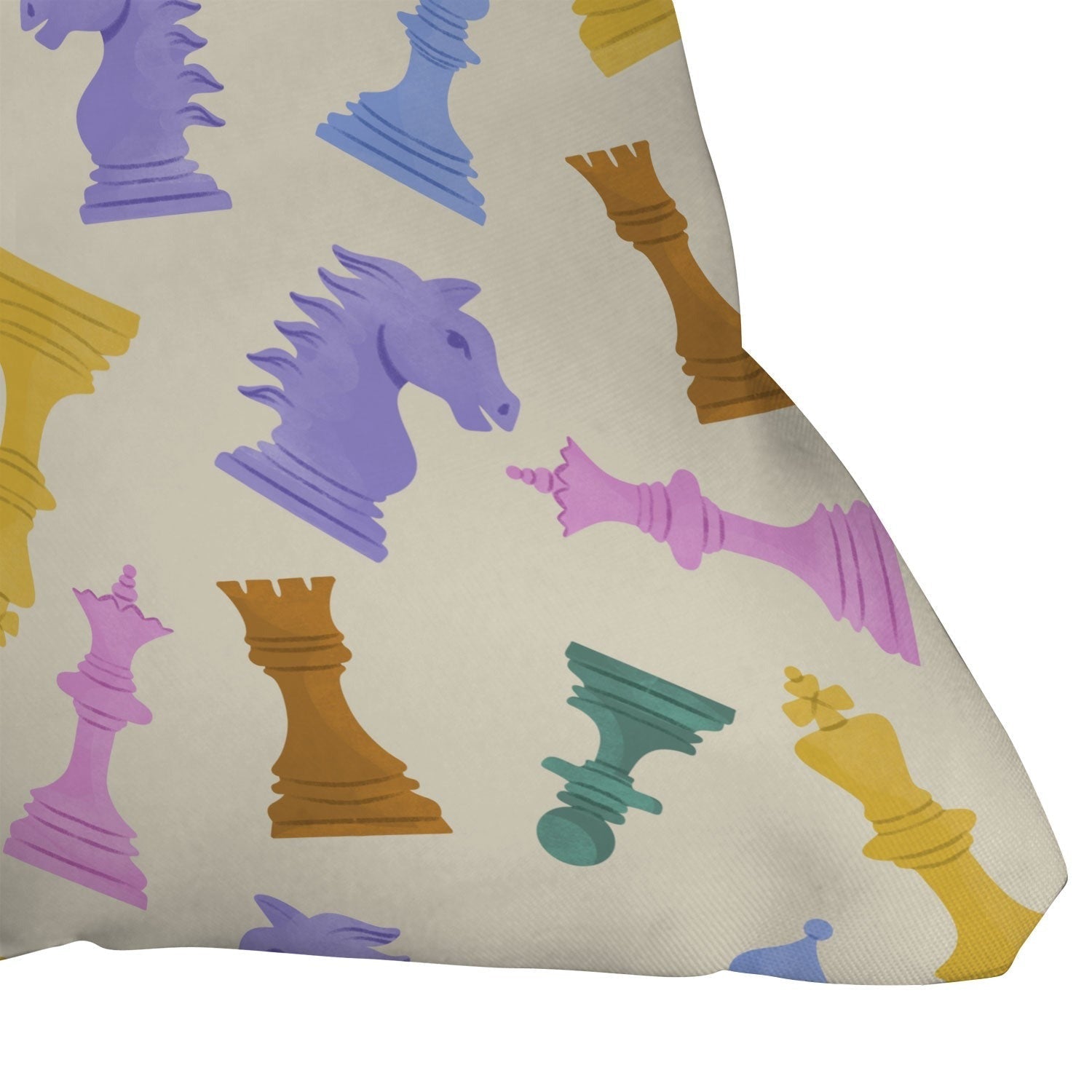 Design by Spark Chess Game Pieces Outdoor Throw Pillow