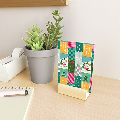 LouBruzzoni Cozy Christmas Patchwork Mini Art Print