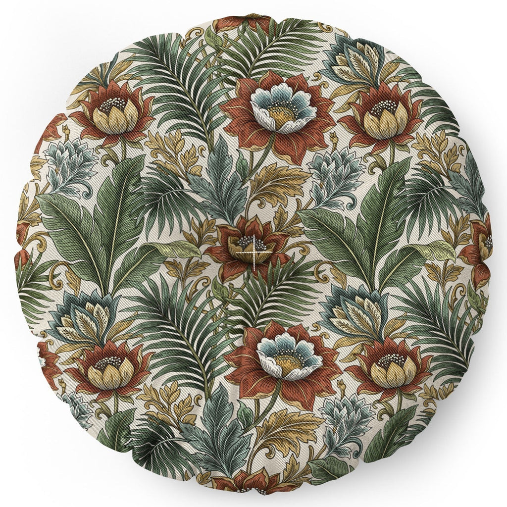 Marta Barragan Camarasa Retro Jungle Garden Floor Pillow Round