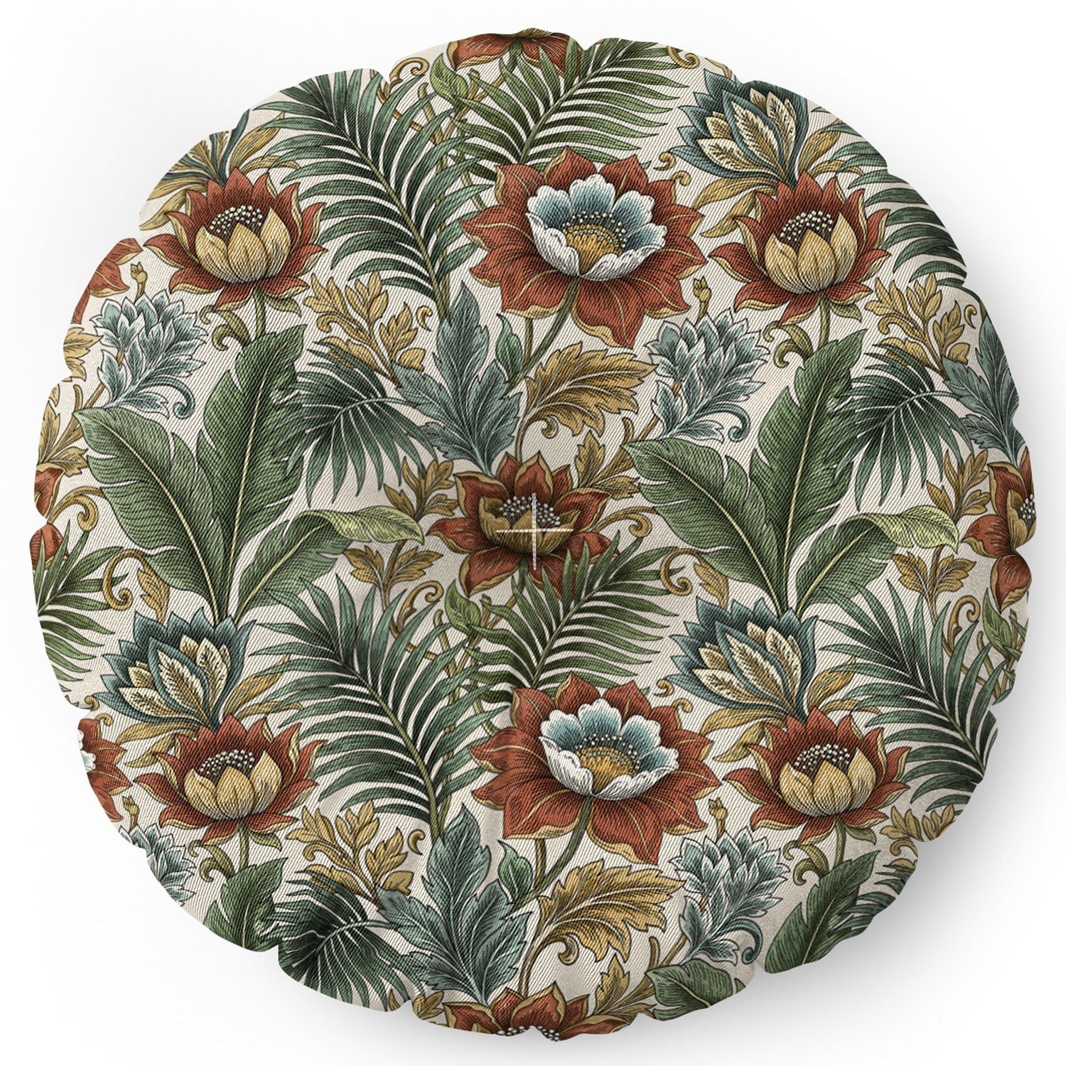 Marta Barragan Camarasa Retro Jungle Garden Floor Pillow Round