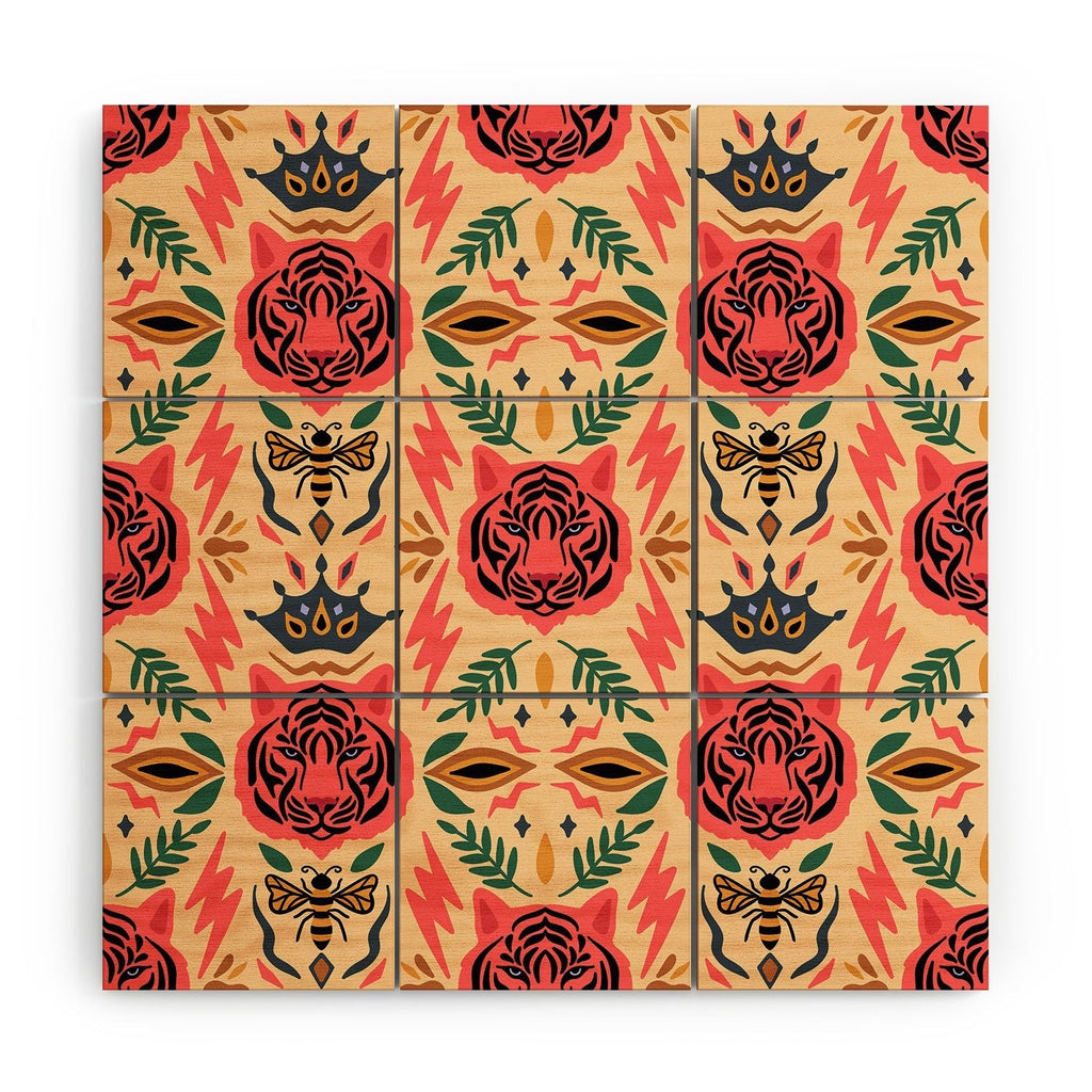 Design by Spark Tigress Queen Bee Wood Wall Mural