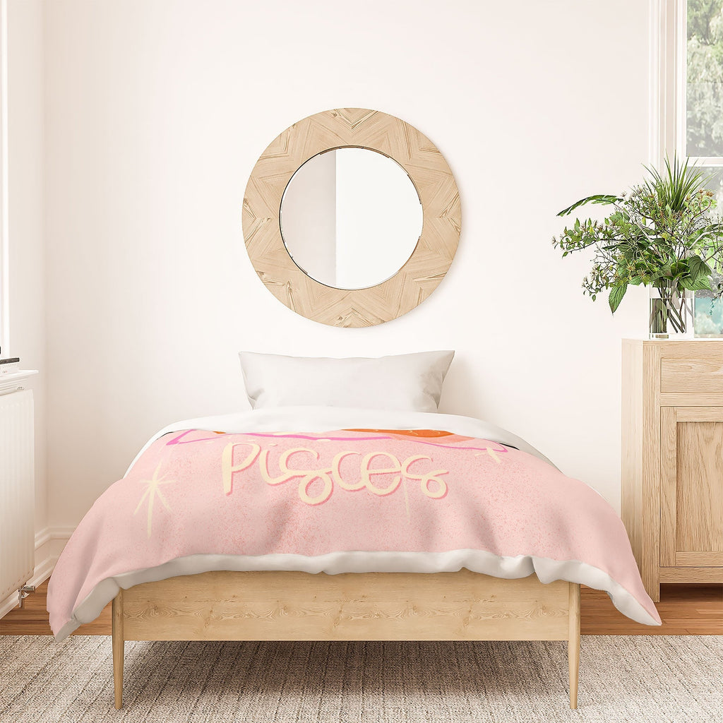 Little Om Zodiac Sign Pisces Duvet Cover