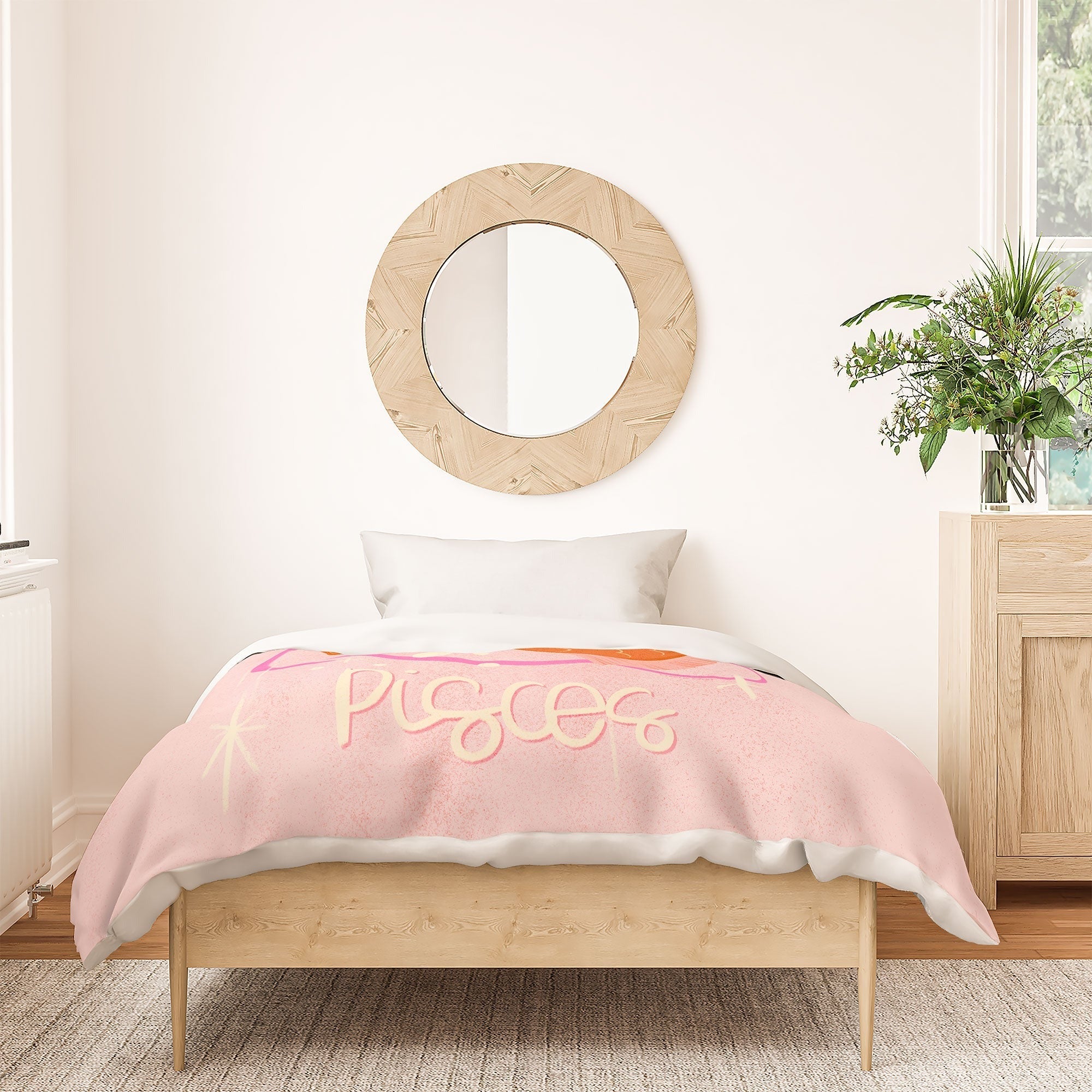 Little Om Zodiac Sign Pisces Duvet Cover