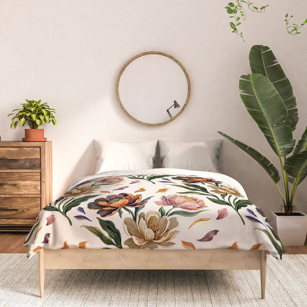 Marta Barragan Camarasa Hand Painted Peony Florals Comforter