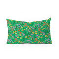Pimlada Phuapradit Ditsy Spring Floral Green Oblong Throw Pillow