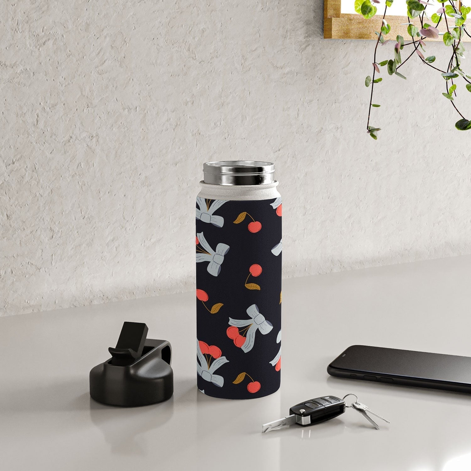 Jennifer Labre Cherries and Bows Water Bottle