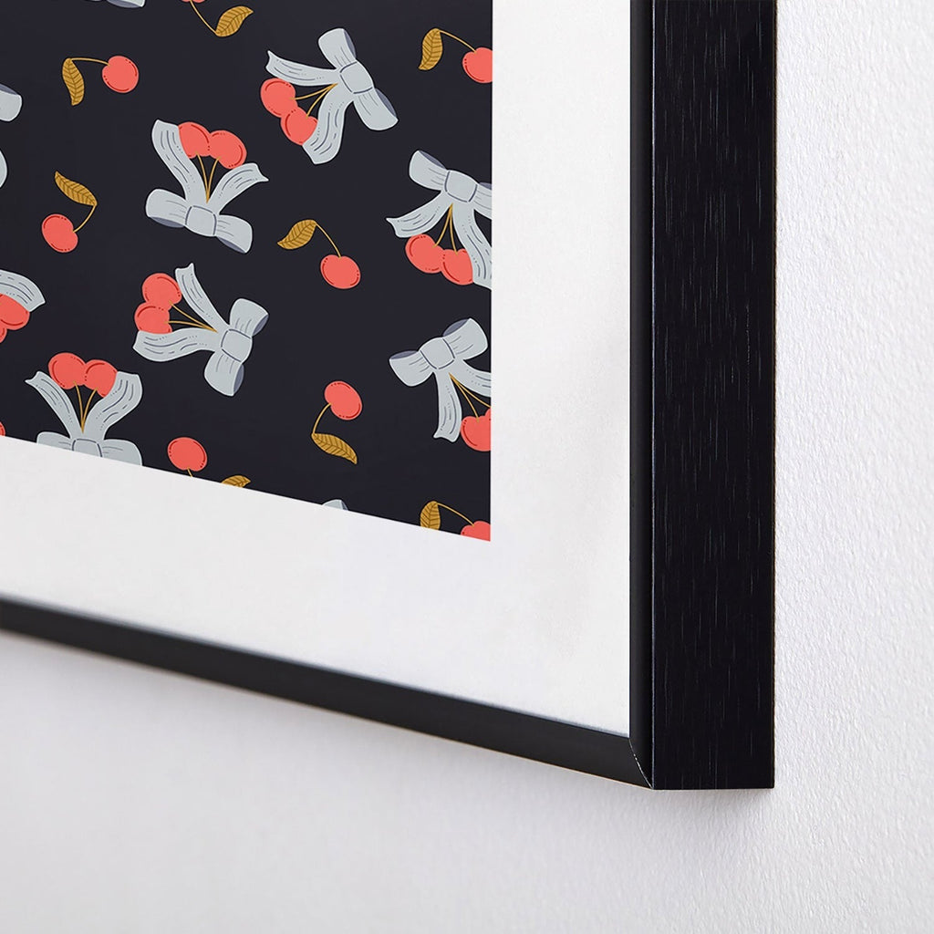 Jennifer Labre Cherries and Bows Metal Framed Art Print