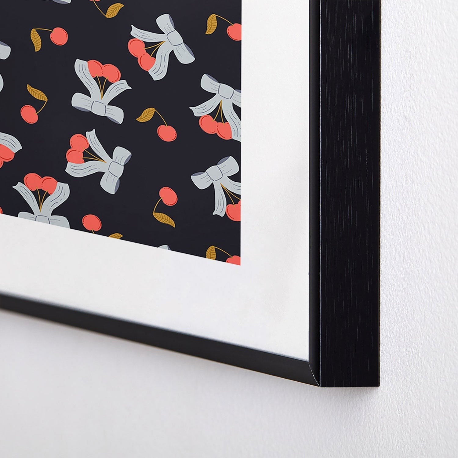 Jennifer Labre Cherries and Bows Metal Framed Art Print