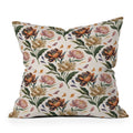 Marta Barragan Camarasa Hand Painted Peony Florals Outdoor Throw Pillow