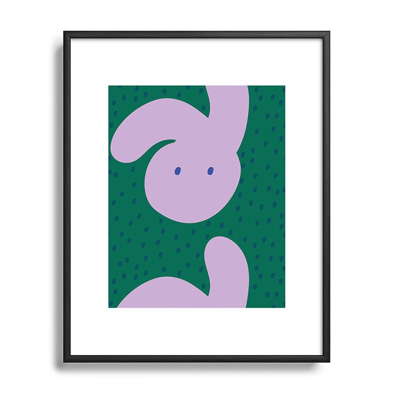 Camilla Foss Pebbles and Rabbit Metal Framed Art Print