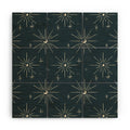 Little Om Pattern Little Moon navy Wood Wall Mural