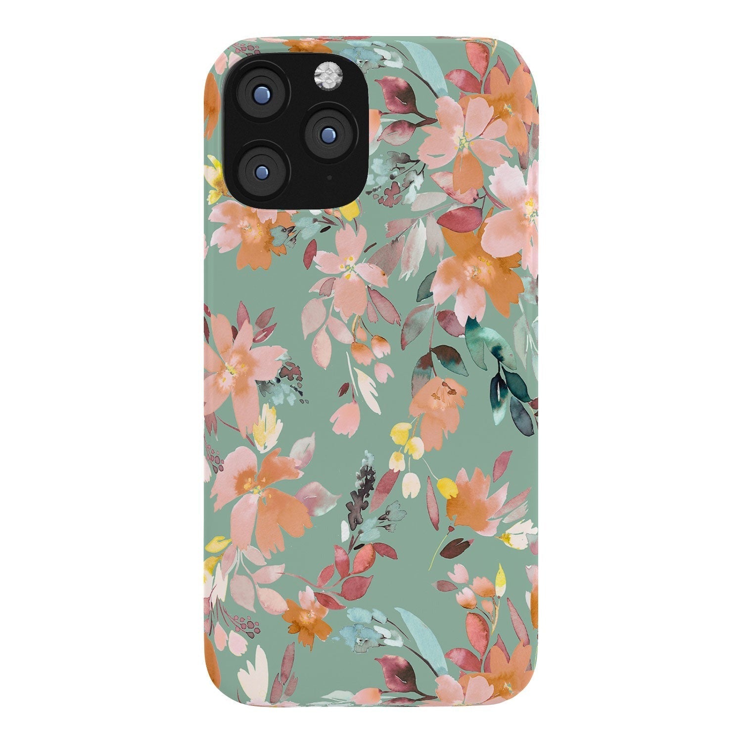 Ninola Design Botanic Retreat Floral Oleander Whimsical Teal Green Phone Case