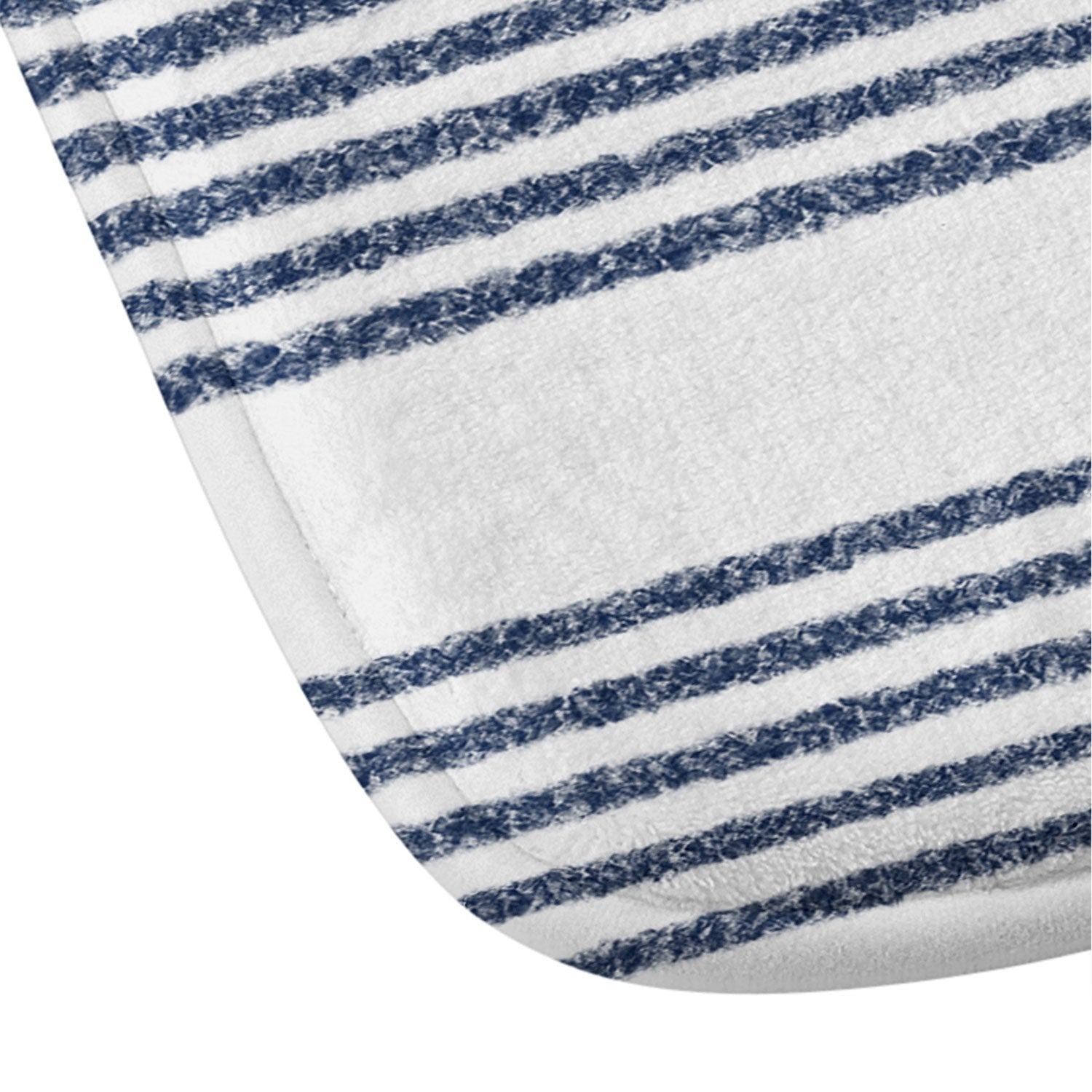 Kierkegaard Design Studio organic stripes naut navy blue and white Memory Foam Bath Mat