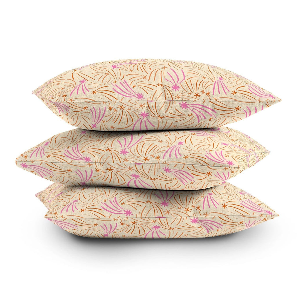 Little Om Pattern Shooting Stars cream Outdoor Throw Pillow