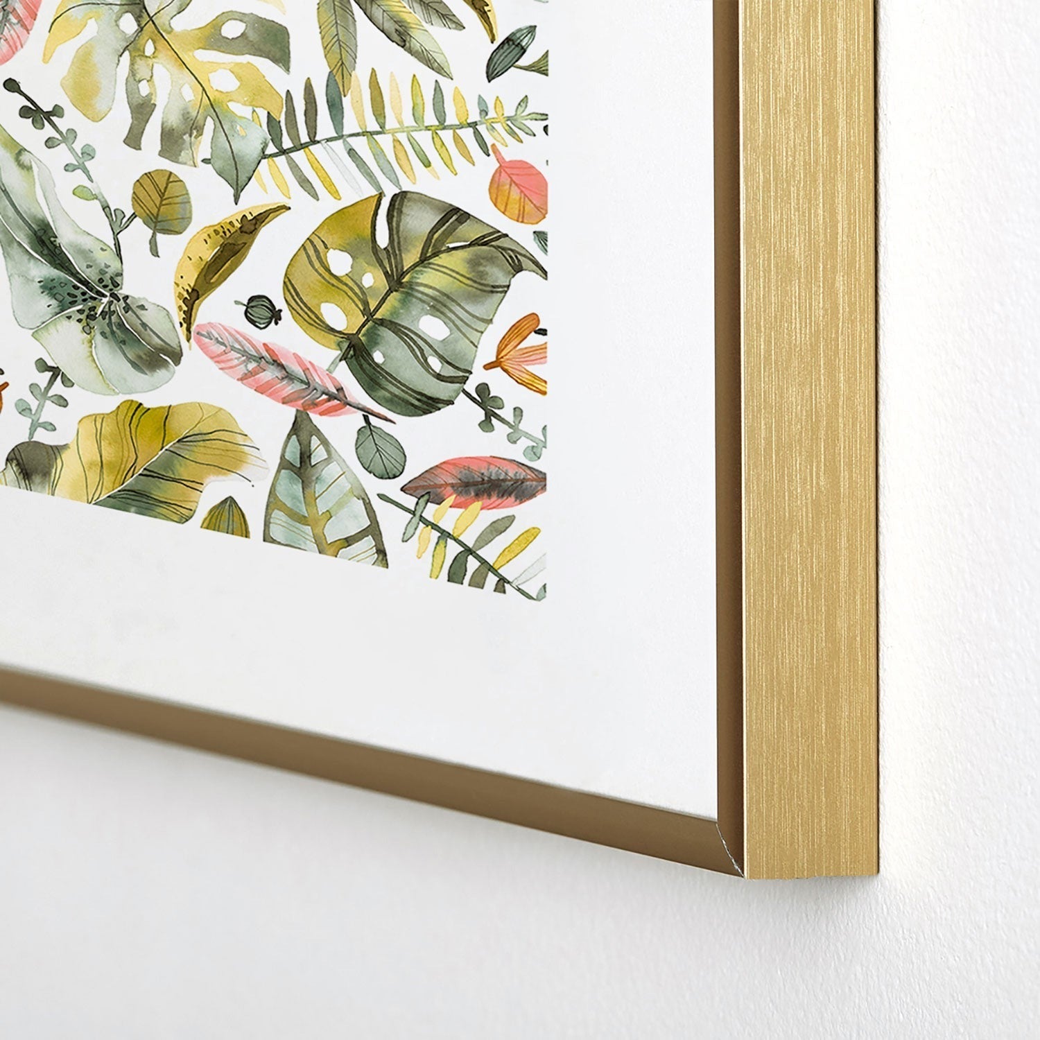 Ninola Design Botanic Retreat Tropical Jungle Leaves Botanical Green Orange Metal Framed Art Print
