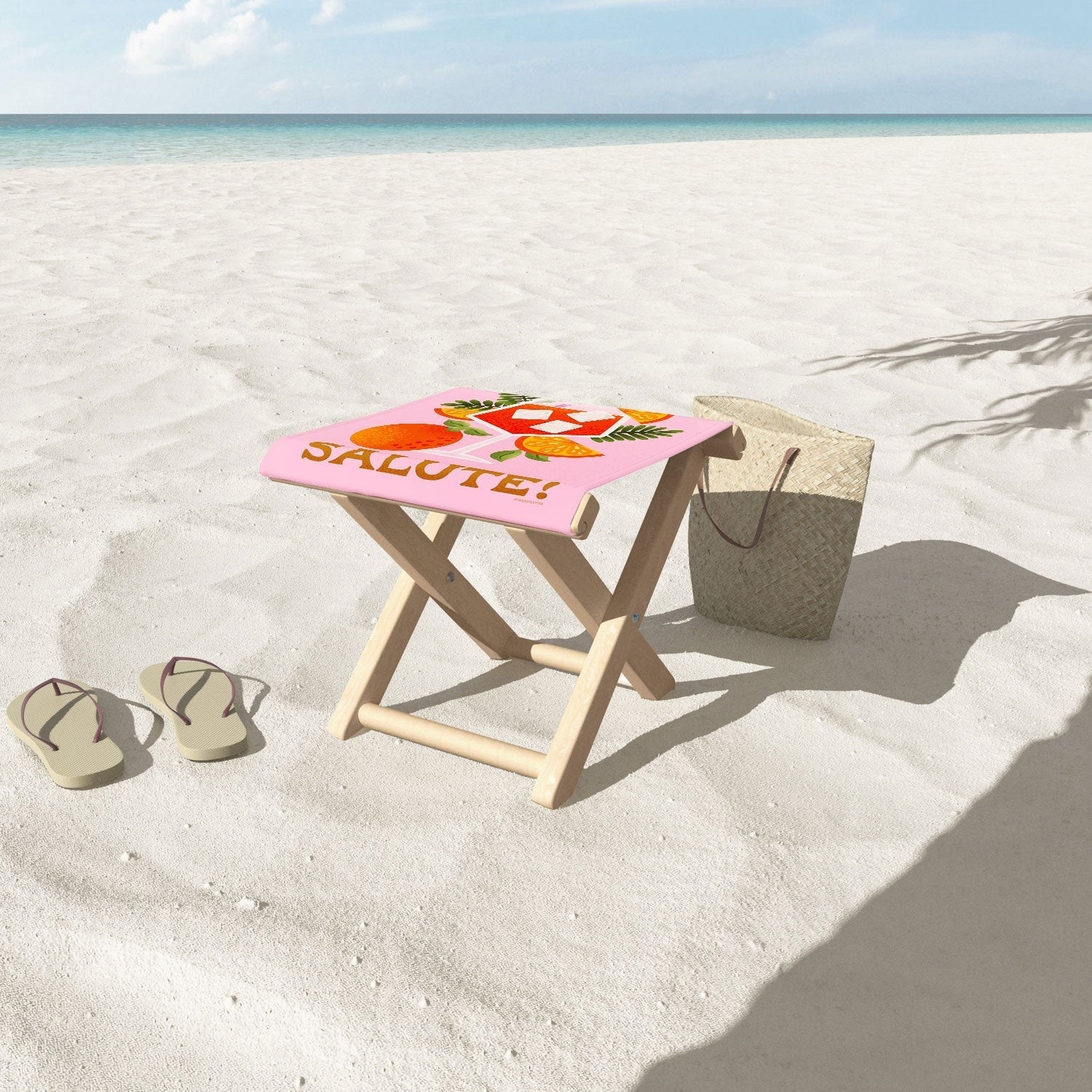 Jessica Molina Orange Spritz Folding Stool