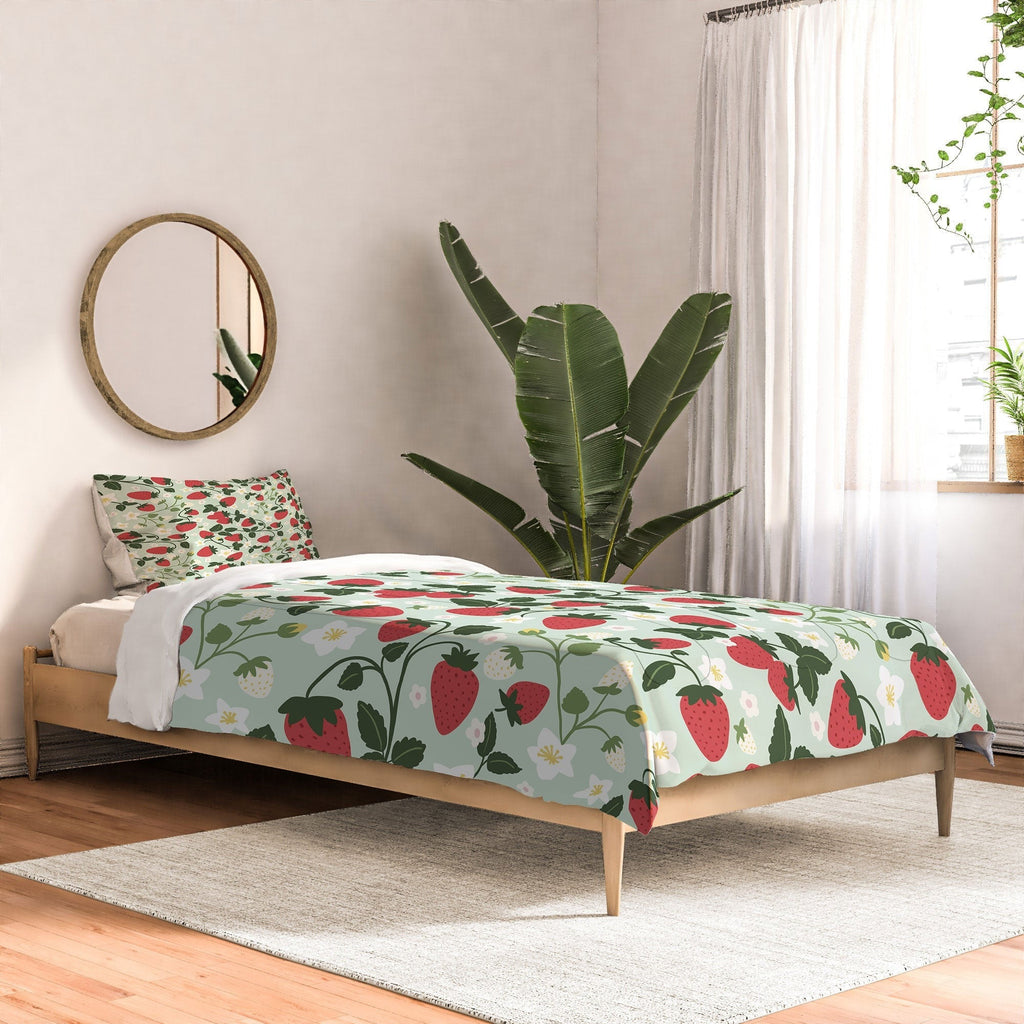 Design by Spark Strawberry Florals Fields Comforter