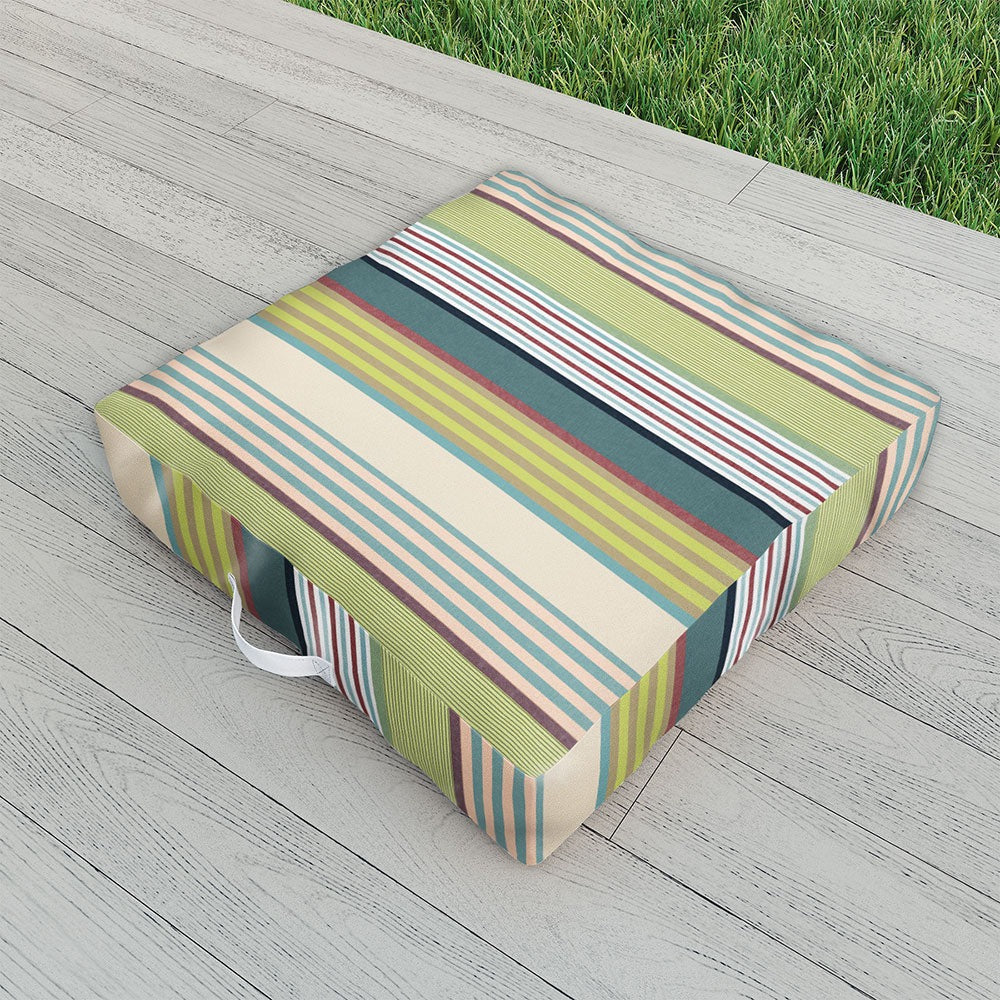 Marta Barragan Camarasa Colorful Stripe Delight Outdoor Floor Cushion