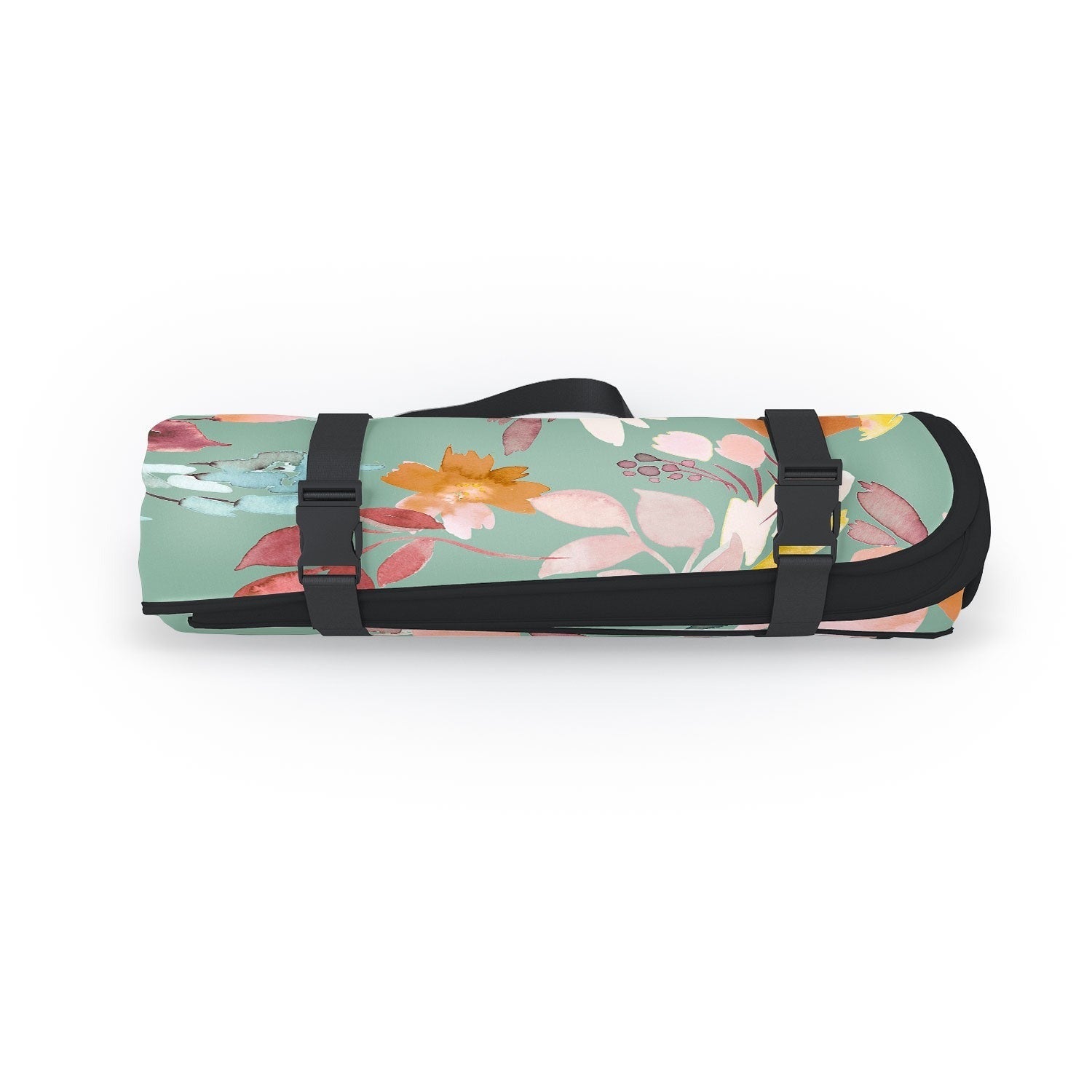 Ninola Design Botanic Retreat Floral Oleander Whimsical Teal Green Picnic Blanket