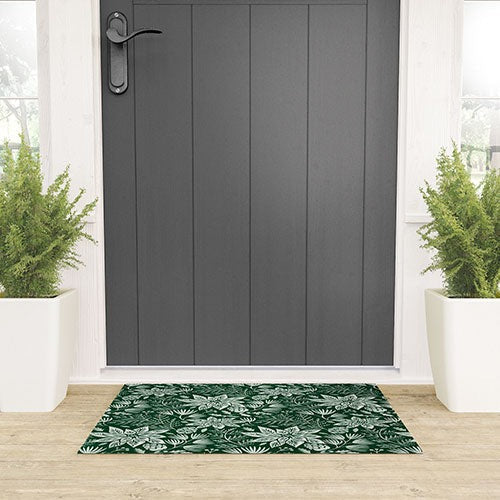 Pimlada Phuapradit Christmas Poinsettia Welcome Mat
