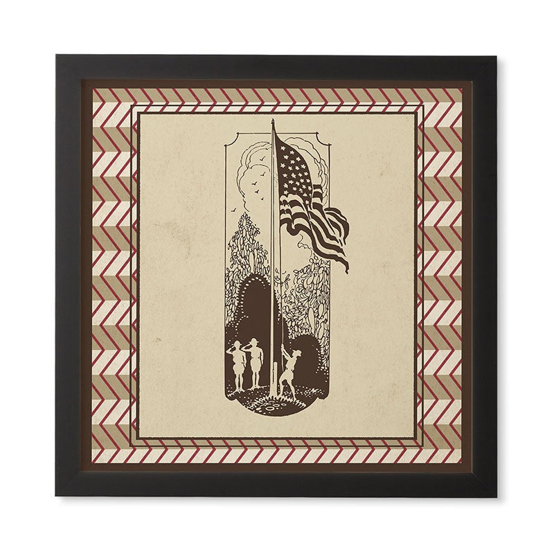 DENY Designs Flag Raisers Striped Square Framed Wall Art