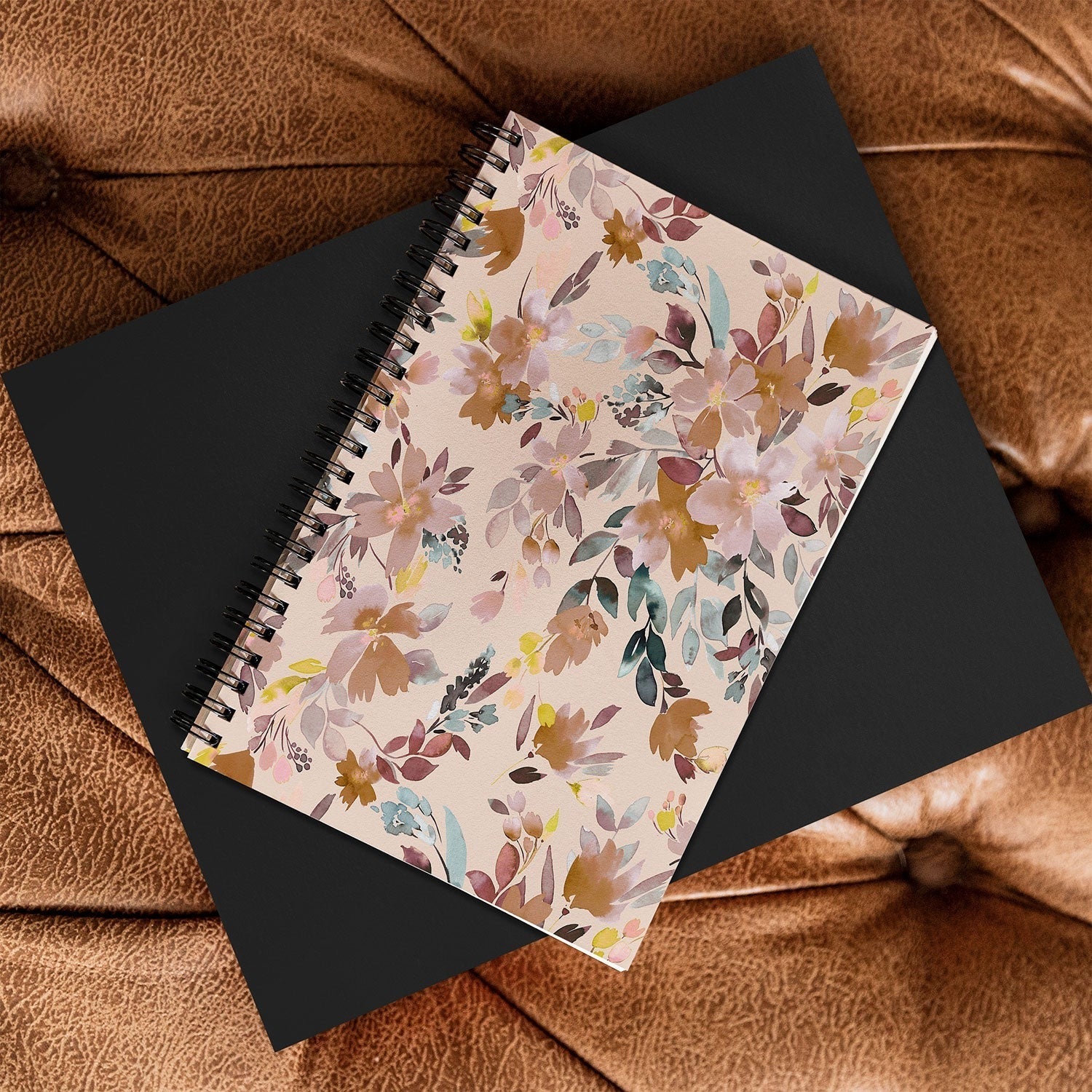 Ninola Design Botanic Retreat Floral Oleander Whimsical Soft Pink Spiral Notebook