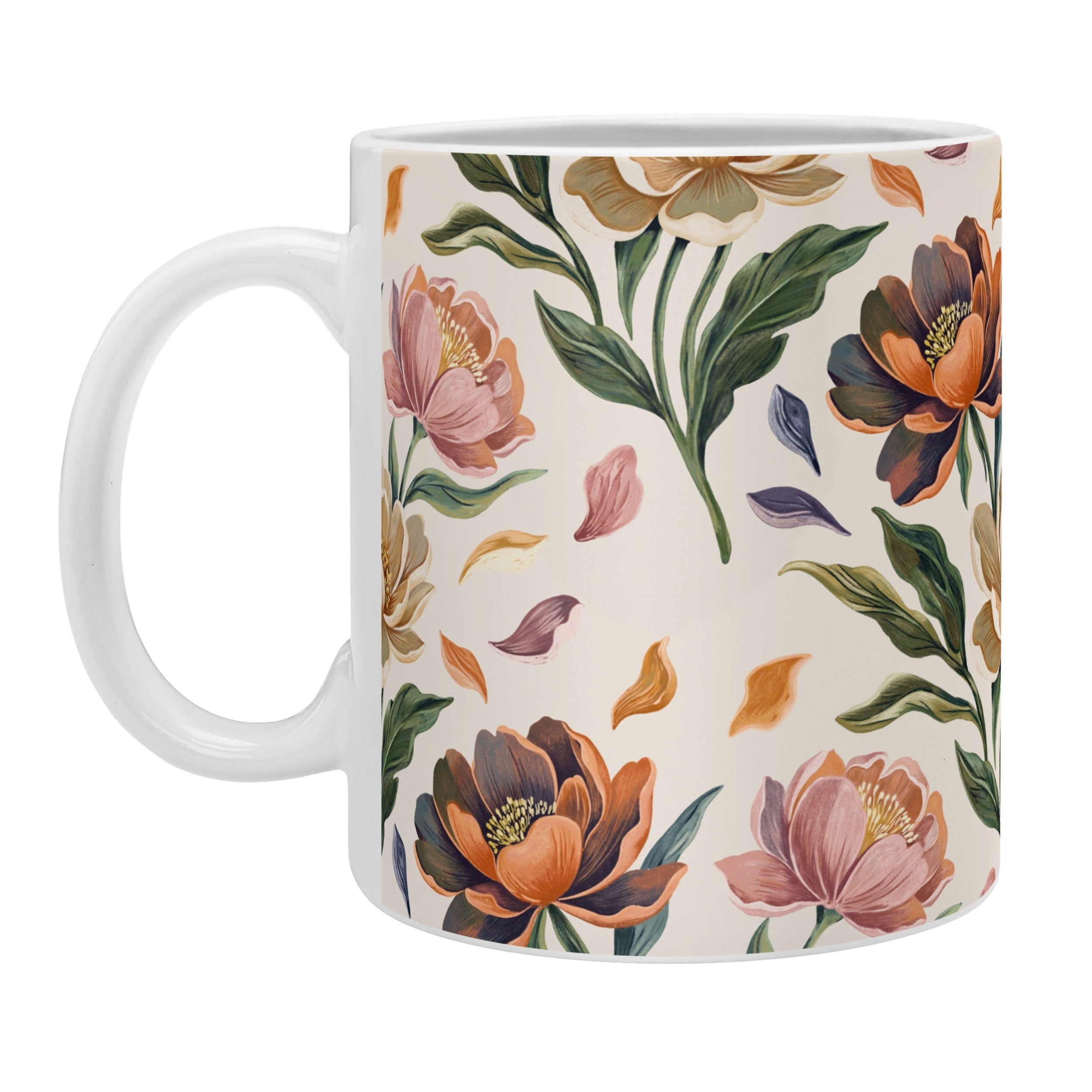 Marta Barragan Camarasa Hand Painted Peony Florals Coffee Mug
