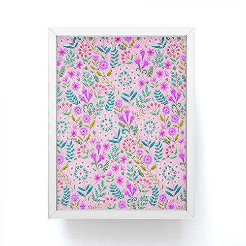 Pimlada Phuapradit Ditsy Purple Floral Half Drop Framed Mini Art Print