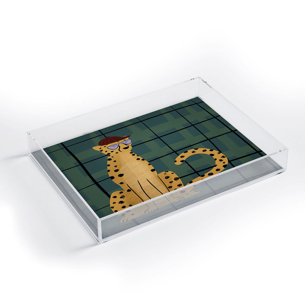 Design by Spark Cheetah Cool Cat Acrylic Tray