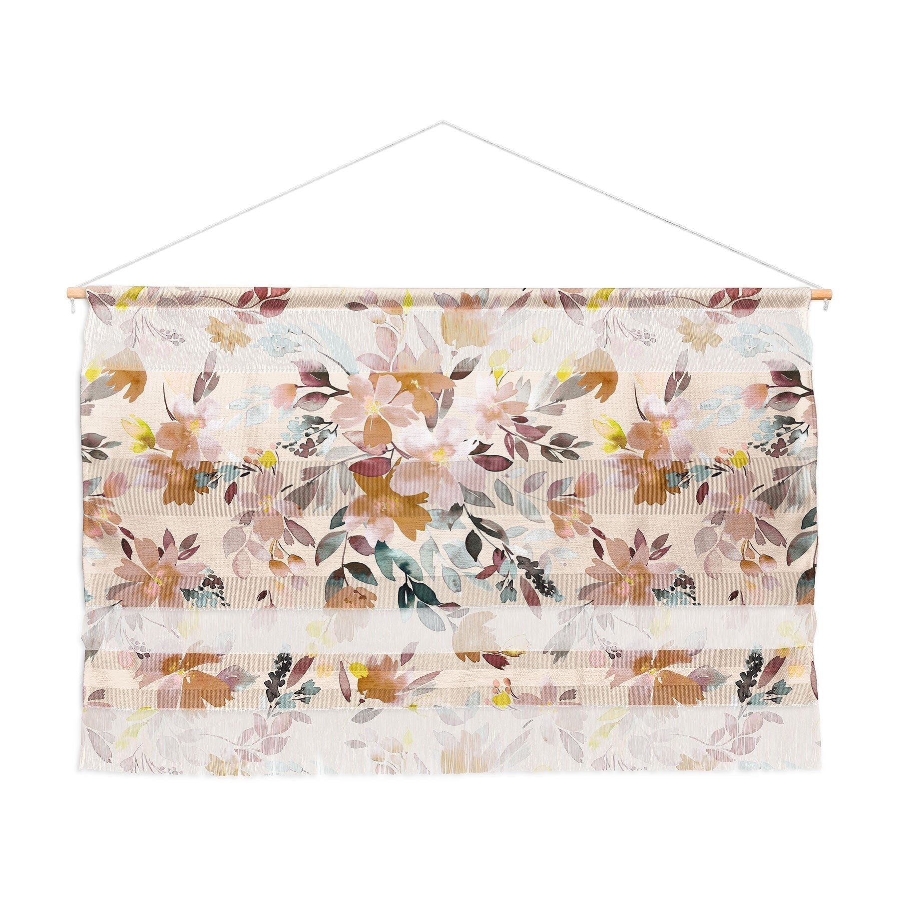 Ninola Design Botanic Retreat Floral Oleander Whimsical Soft Pink Wall Hanging Landscape