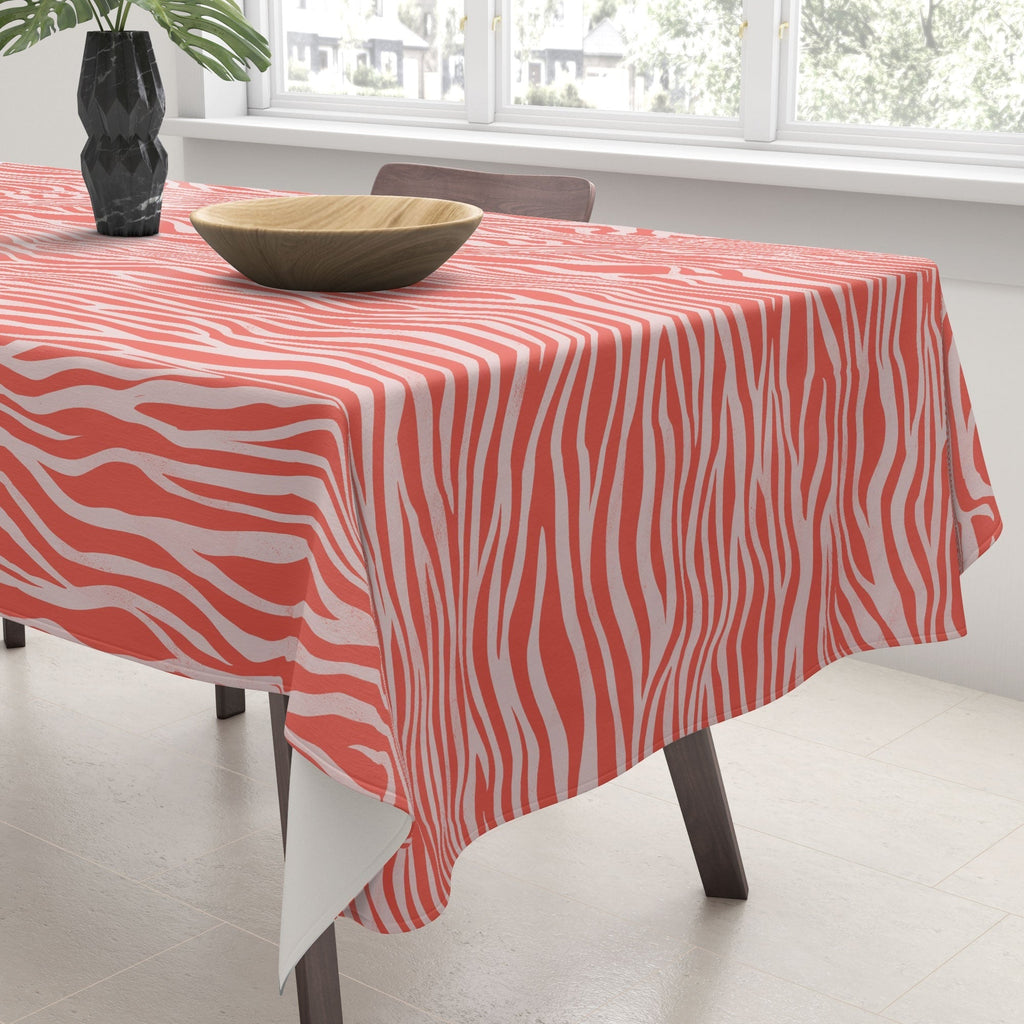 Avenie BR Red Zebra Stripe Tablecloth