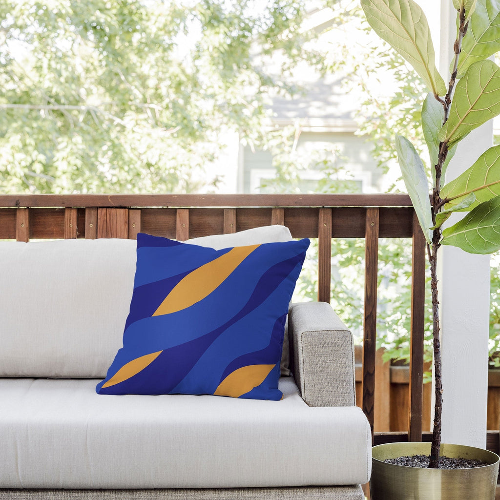 Camilla Foss Pebbles in Stream Outdoor Throw Pillow