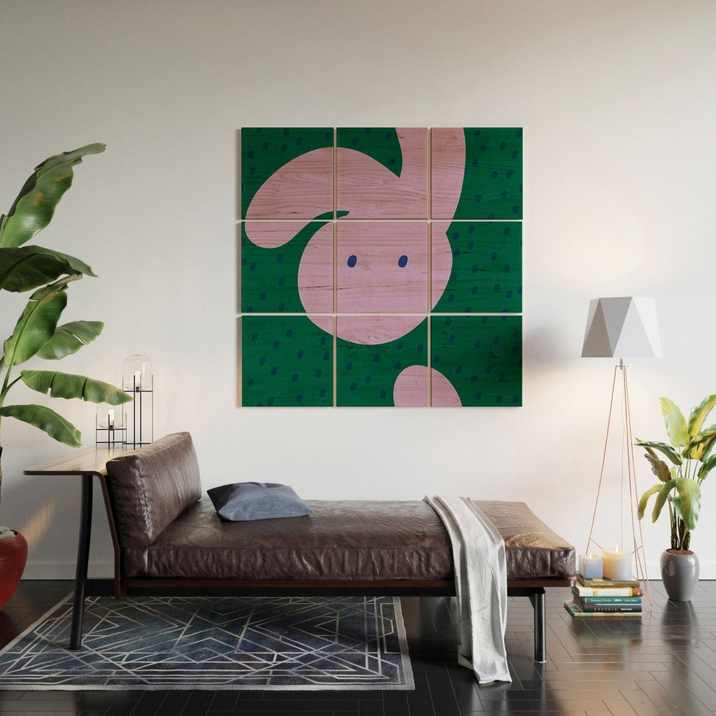 Camilla Foss Pebbles and Rabbit Wood Wall Mural