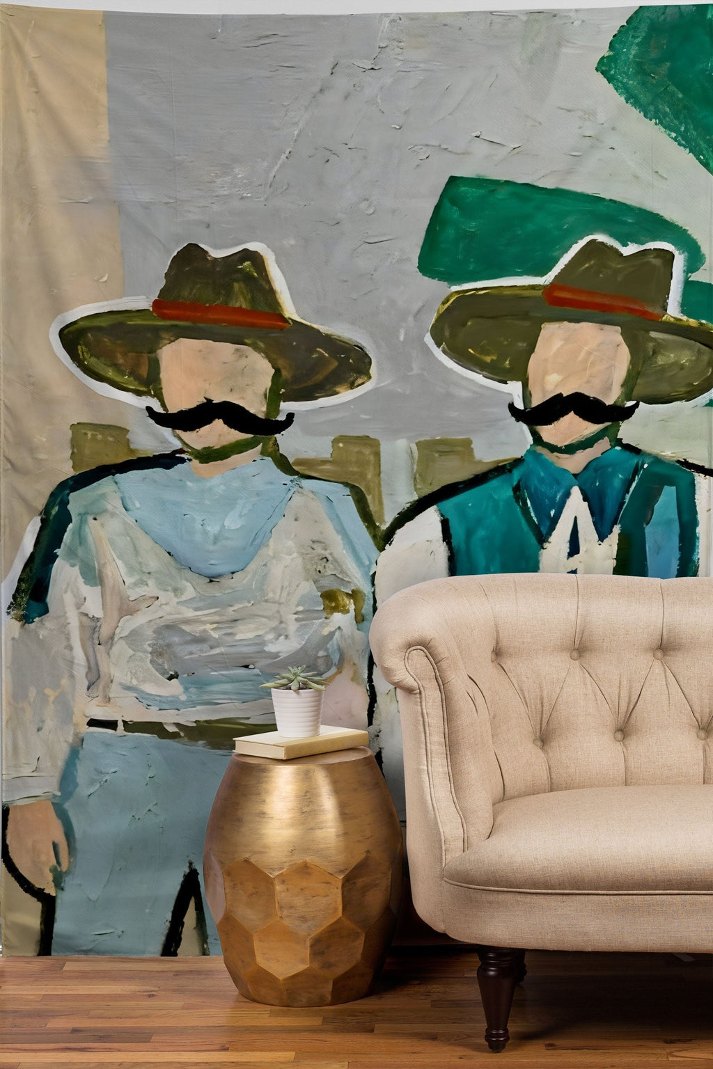 83 Oranges Side By Side Cowboy Edition Tapestry