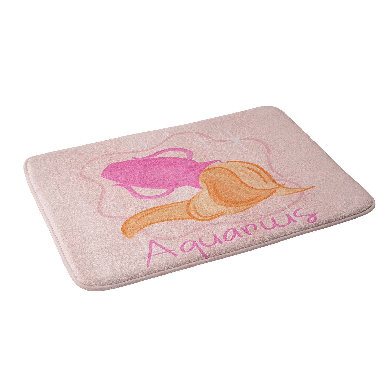 Little Om Zodiac Sign Aquarius Memory Foam Bath Mat