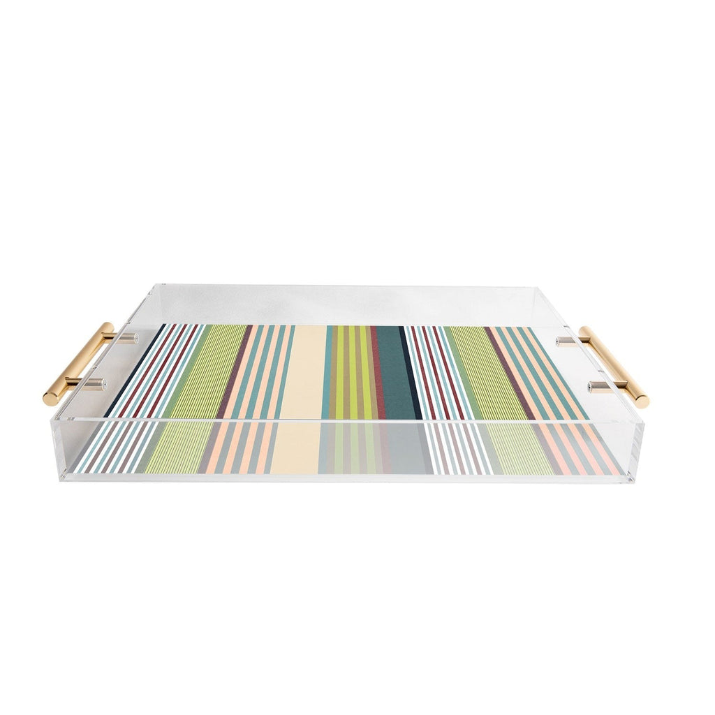 Marta Barragan Camarasa Colorful Stripe Delight Acrylic Tray