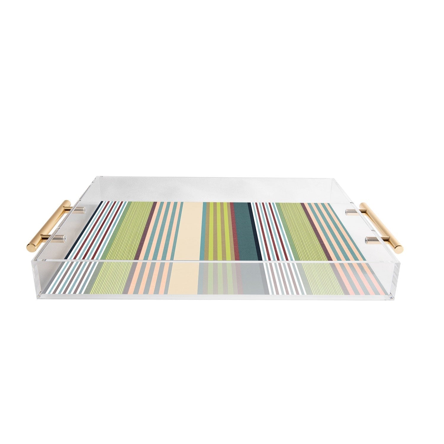 Marta Barragan Camarasa Colorful Stripe Delight Acrylic Tray