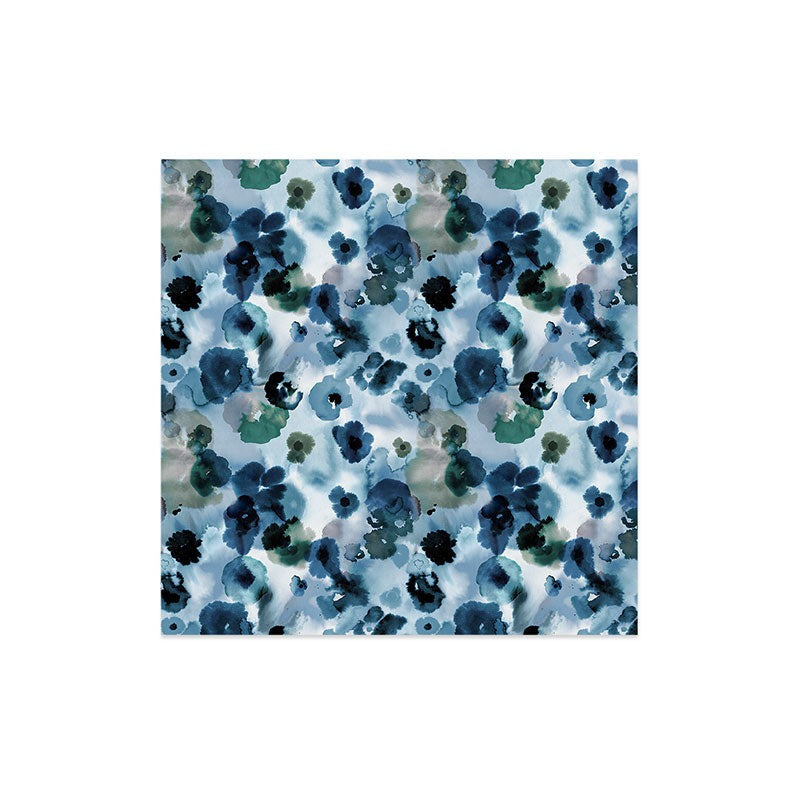 Ninola Design Botanic Retreat Ombre Abstract Watercolor Flowers Blue Navy Art Print
