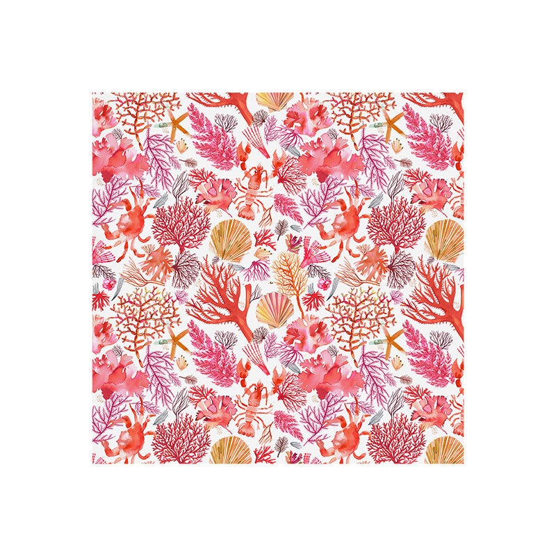 Ninola Design Botanic Retreat Coral Reef Crab Lobster Red Art Print