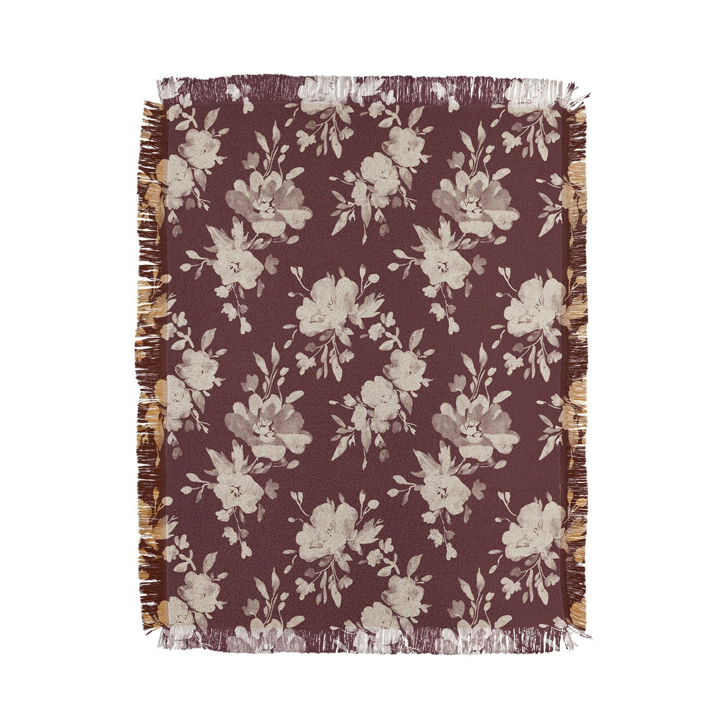 Marta Barragan Camarasa Antique Petal Romance Throw Blanket