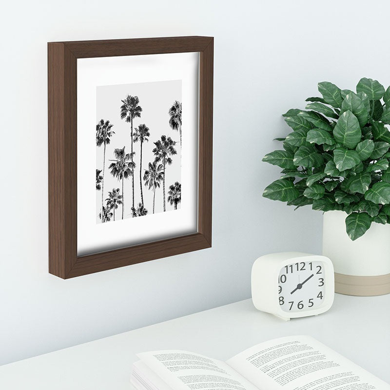 Gal Design Black And White Palms Recessed Framing Rectangle