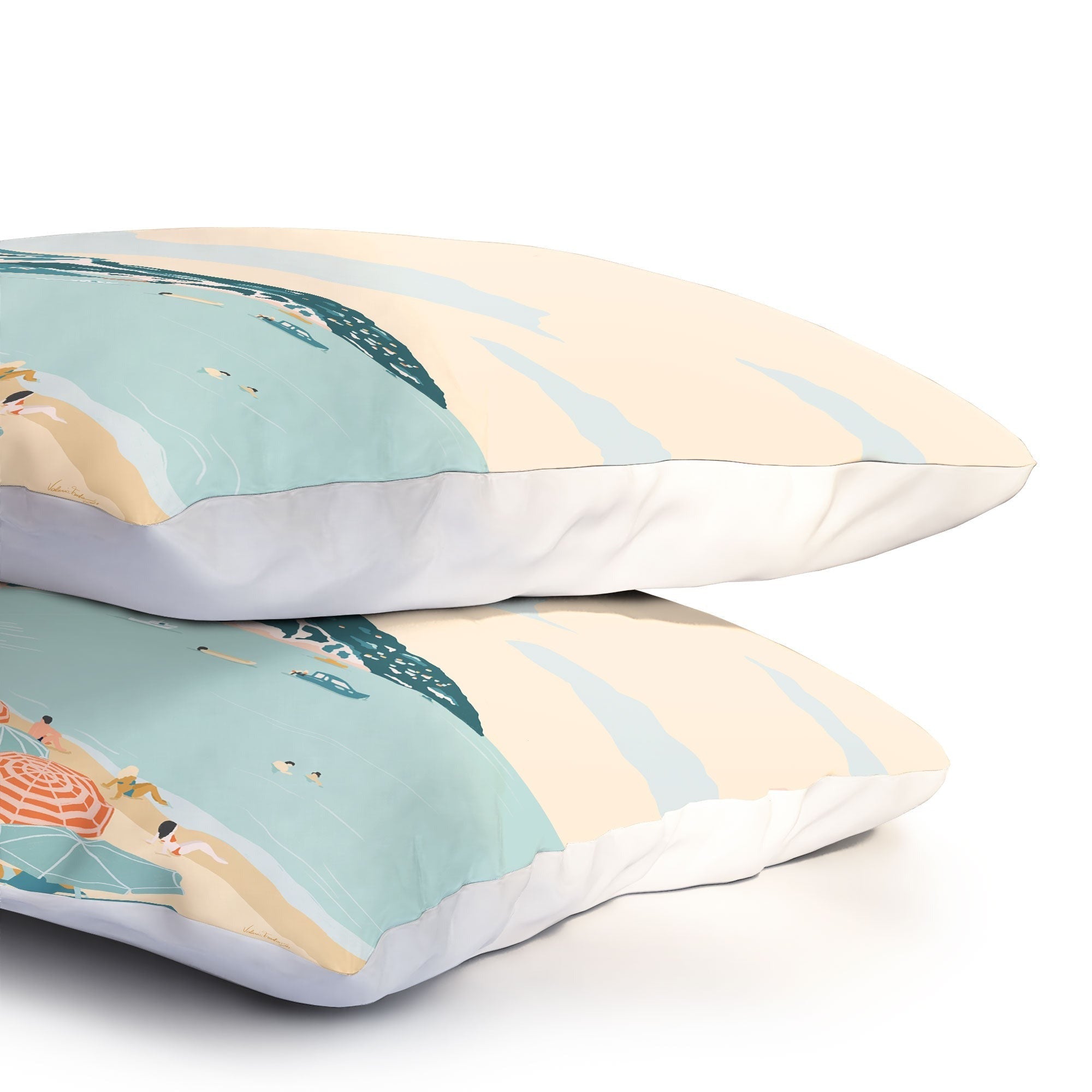 Valeria Frustaci Beach of Positano in Italy Pillow Shams