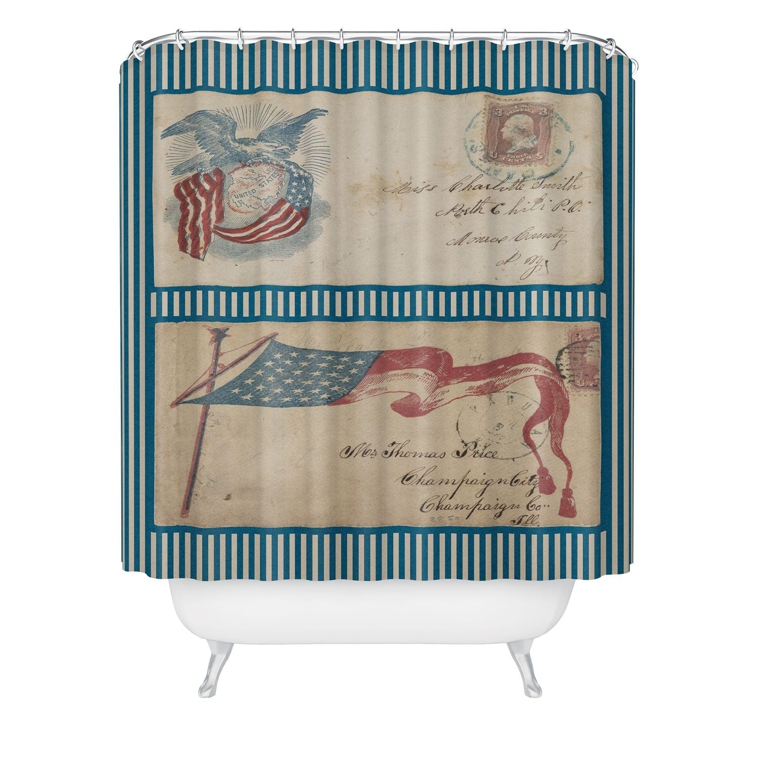 DENY Designs Civil War Envelopes Shower Curtain