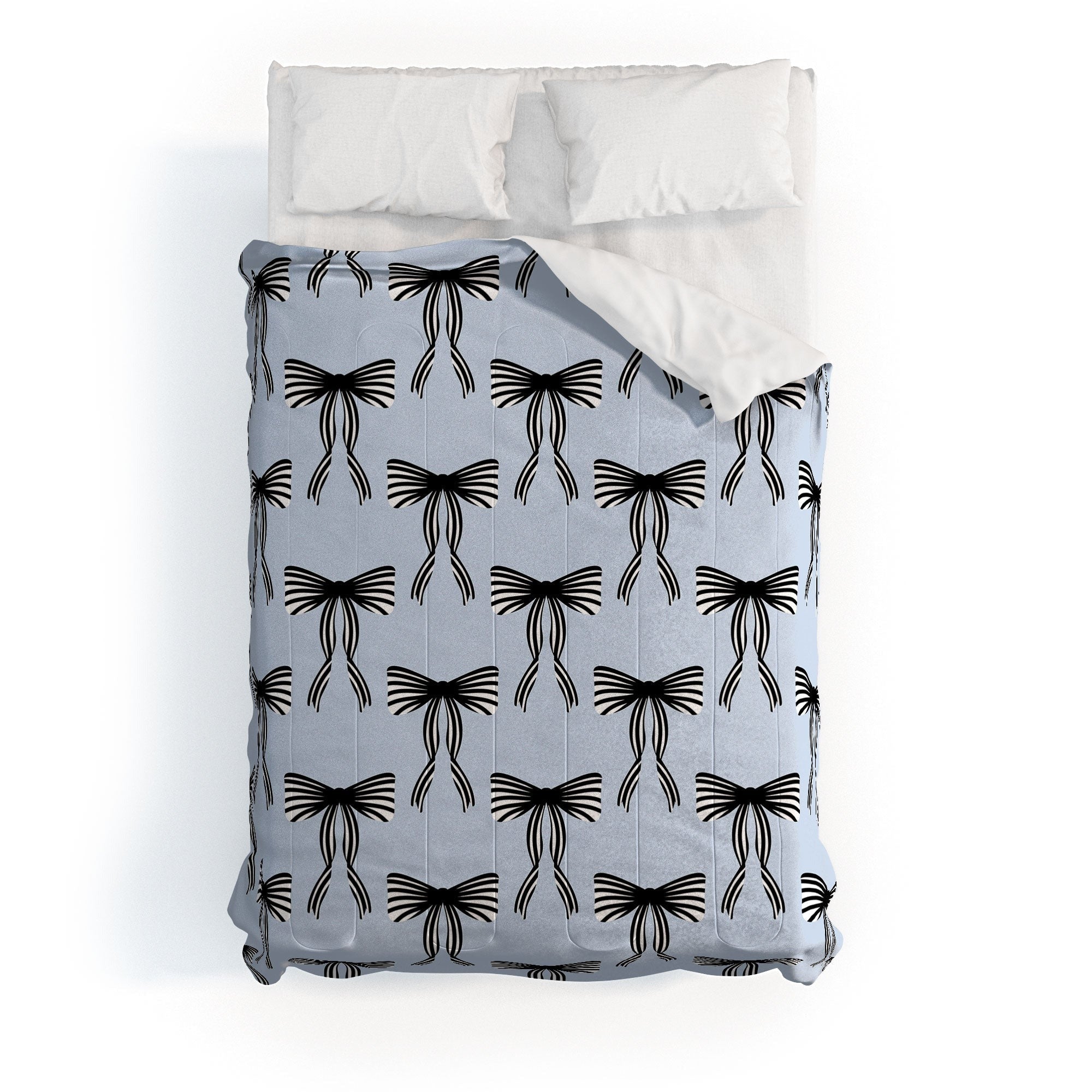 Design by Spark Black Striped Bows Comforter