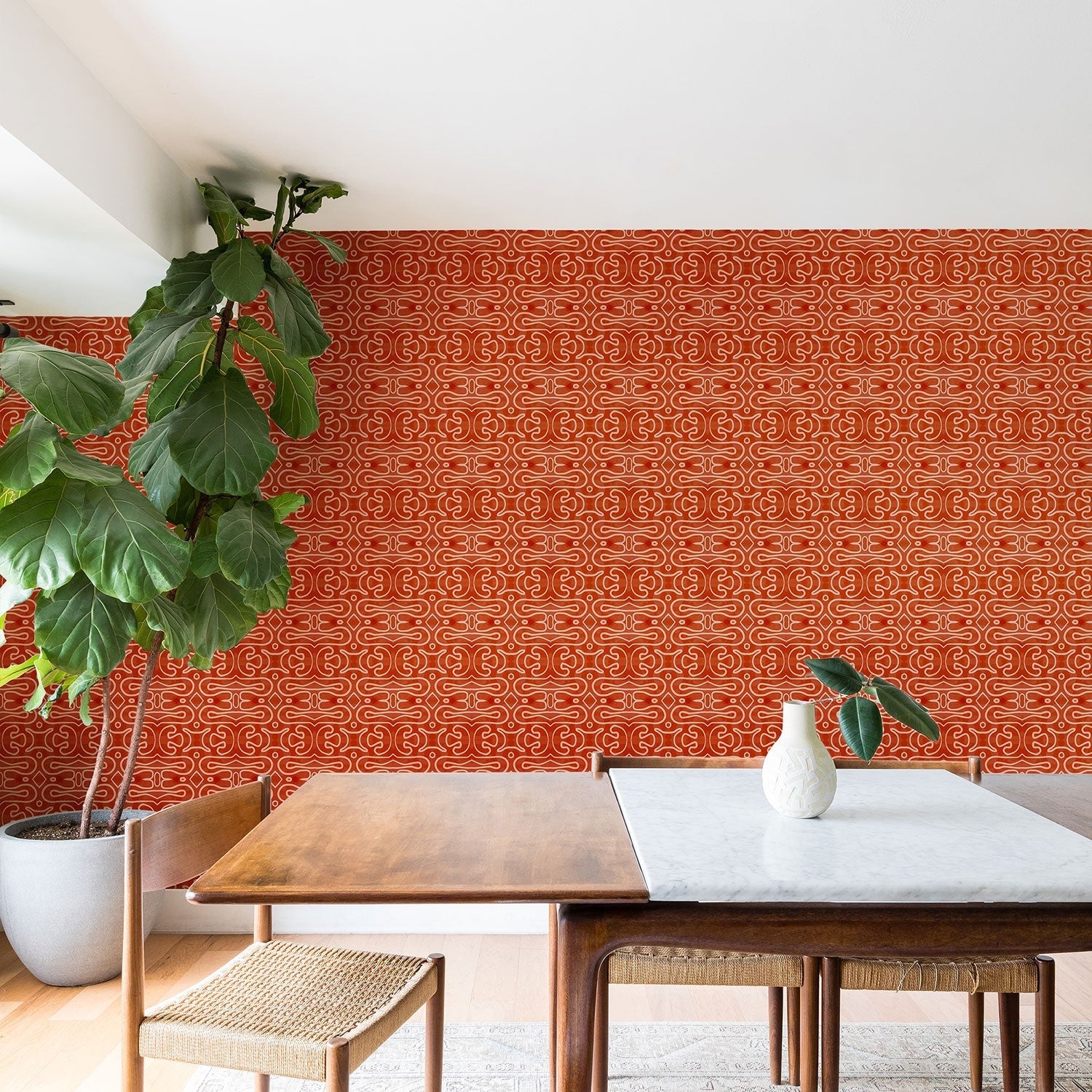 Mirimo Venexiana Burnt Orange Wallpaper