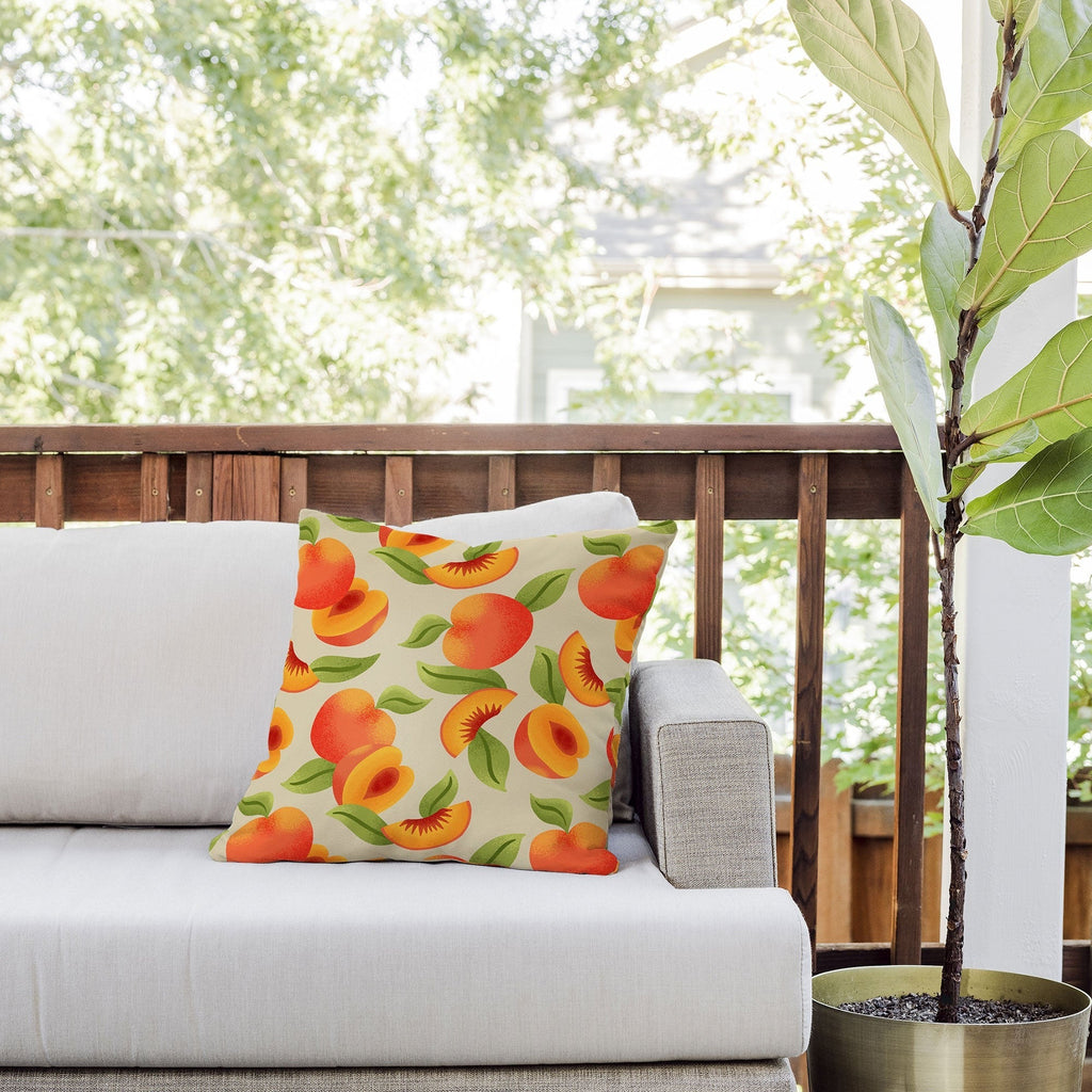 Jessica Molina Peach Pattern Outdoor Throw Pillow