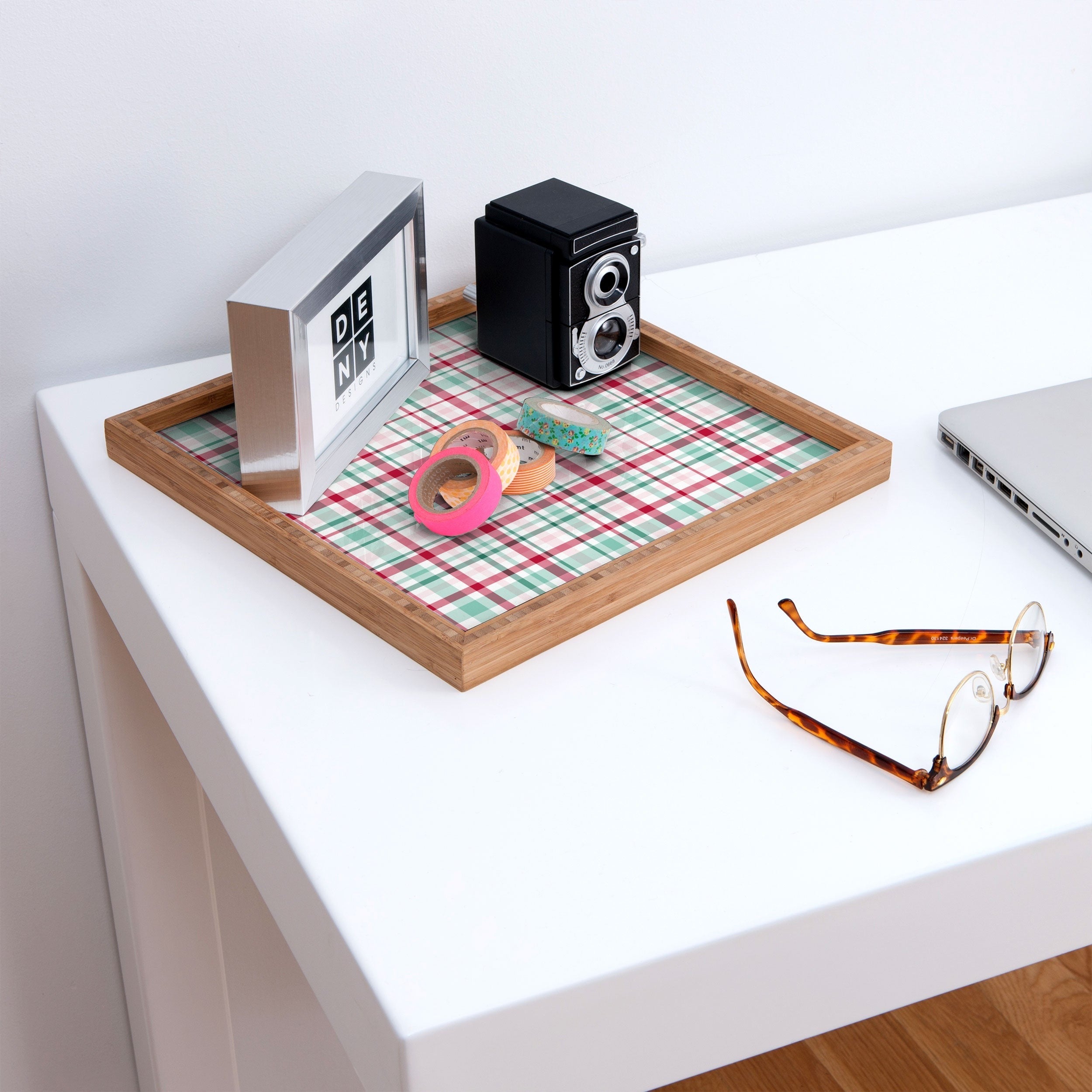 Lisa Argyropoulos Merry Vintage Plaid Square Tray