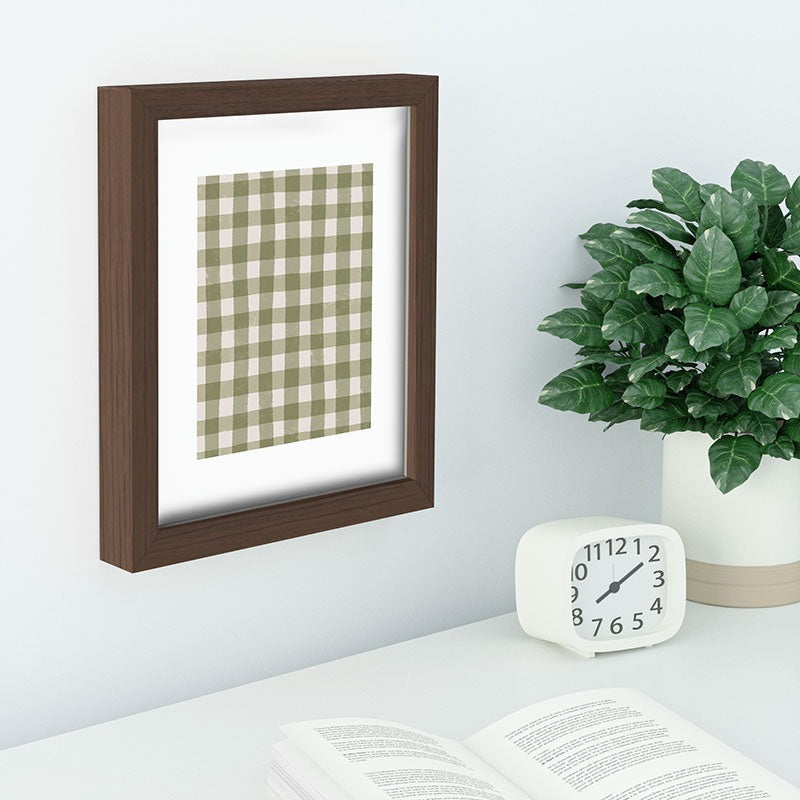 Menina Lisboa Rustic Green Plaid Recessed Framing Rectangle