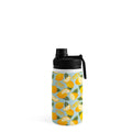 Jessica Molina Lemon Pattern on Sky Blue Water Bottle