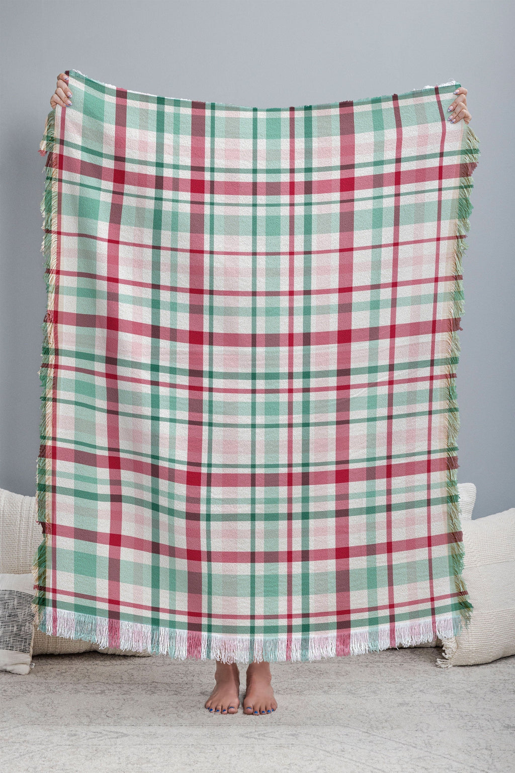 Lisa Argyropoulos Merry Vintage Plaid Throw Blanket